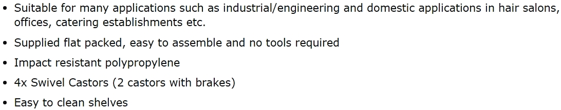 עגלת שירות מפוליפרופילן DURATOOL D03236